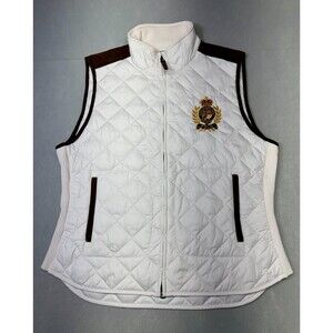 POLO RALPH LAUREN Vest Women's Crest Quilted Vest Equestrian Full Zip Women's XL